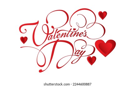 Valentine day typography. joyful valentines day design illustration on white background.
