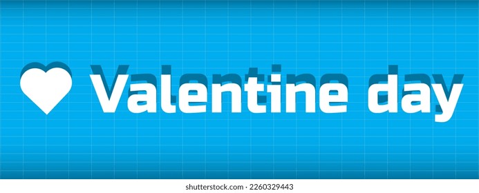 valentine day typography with shadow effect background