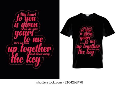 valentine day typography t shirt design