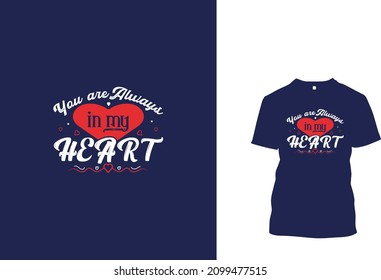 Valentine day typography t-shirt template