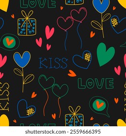 Valentine day, Valentine's seamless pattern with hearts design for fabric, cotton, wallpaper, satin, paper.