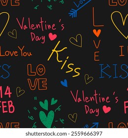 Valentine day, Valentine's seamless pattern with hearts design for fabric, cotton, wallpaper, satin, paper.