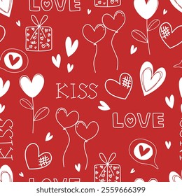 Valentine day, Valentine's seamless pattern with hearts design for fabric, cotton, wallpaper, satin, paper.