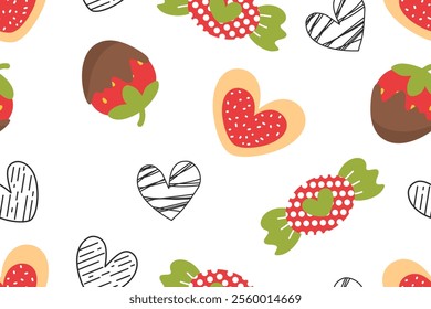 Valentine day, Valentine's seamless pattern with hearts design for fabric, cotton, wallpaper, satin, paper.