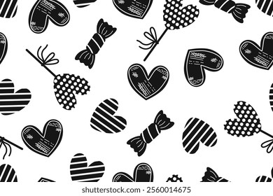 Valentine day, Valentine's seamless pattern with hearts design for fabric, cotton, wallpaper, satin, paper.