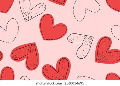 Valentine day, Valentine's seamless pattern with hearts design for fabric, cotton, wallpaper, satin, paper.