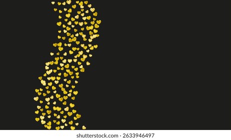 Valentine Day Vector. Abstract Voucher For Present. Graphic Frame. Yellow Art Backdrop. Luxury Poster For Engagement. Gold Grunge Design. Golden Valentine Day Vector.
