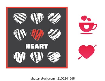 Valentine day vector background. Red hearts background. Valentine heart love pattern