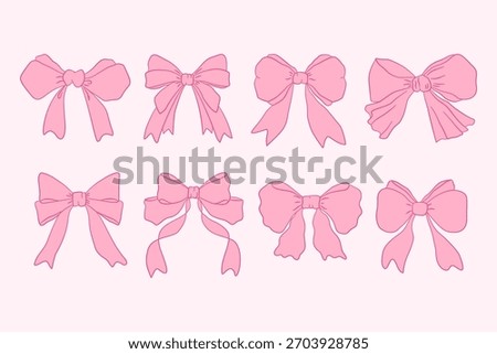 Valentine day vector of bow  set 