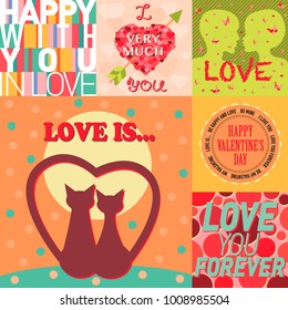 Valentine day vector cards design template vintage lovers lettering background abstract beautiful shiny frame layout invitation