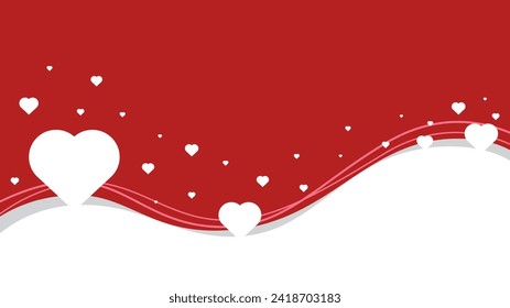 fondo vectorial vectorial de día valentino adecuado para tarjeta de saludo con color rojo y forma de corazón