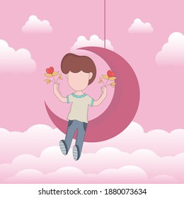 Valentine day vector design concept. 