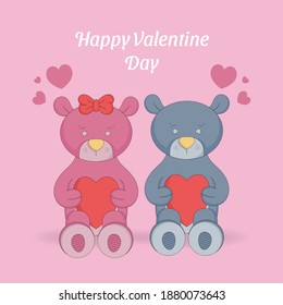 Valentine day vector design concept. 