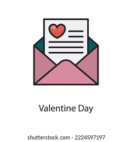 Valentine Day  Vector Filled Outline Icon Design illustration. Love Symbol on White background EPS 10 File