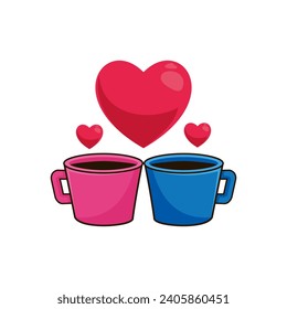 valentine day vector flat illustration