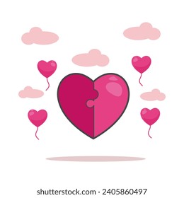 valentine day vector flat illustration