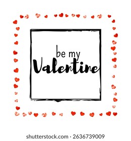 Valentine Day Vector. Handdrawn Border For Party. Special Frame. Pink Retro Wallpaper. Ornament Splatter For Engagement. Rose Graphic Concept. Red Valentine Day Vector.