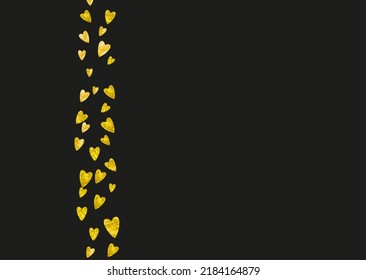 Valentinstag Vektor. Handgezeichneter Spargel für Feiern. Vintage-Rahmen. Golden Retro Malerei. Grafischer Gutschein für die Gegenwart. Gold Holiday Poster. Gelber Valentinstag-Vektorgrafik.