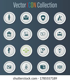 Valentine day vector icons for user interface design