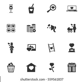 valentine day vector icons for user interface design