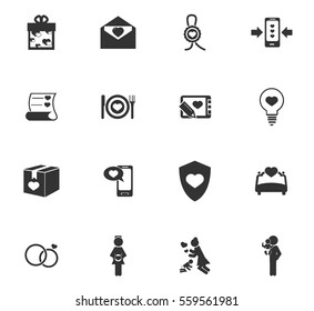valentine day vector icons for user interface design