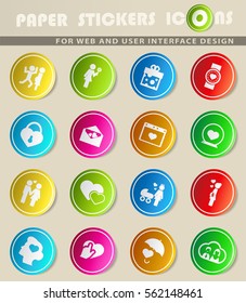 valentine day vector icons for user interface design