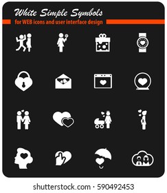 valentine day vector icons for user interface design