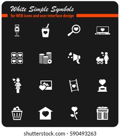 valentine day vector icons for user interface design