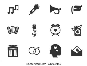 Valentine Day vector icons for user interface design