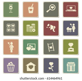 valentine day vector icons for user interface design