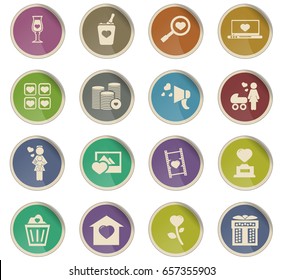 valentine day vector icons for user interface design