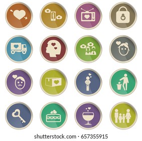 valentine day vector icons for user interface design