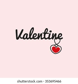 Valentine day. Vector illustration. Red heart. 