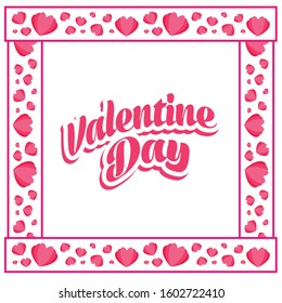 Valentine day Vector illustration square love happy valentine background