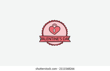 Valentine day vector logo design