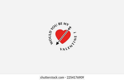 Valentine Day vector logo design