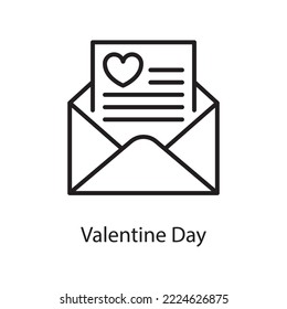 Ilustración de diseño del icono de contorno del vector de San Valentín. Símbolo de amor en el archivo EPS 10 de fondo blanco