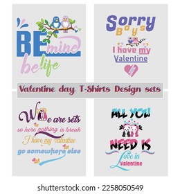 Valentine day vector t-shirt design sets