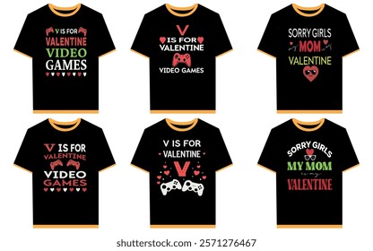 Valentine day video games t shirt design