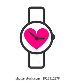 Valentine day watch icon vector design