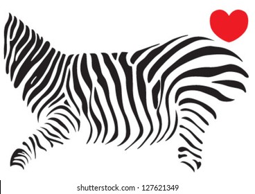 Valentine day zebra pattern with heart