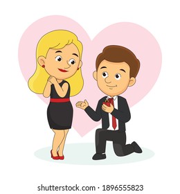 Valentine Day,Man Proposing To His Girlfriend