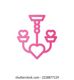 Días de San Valentín, Gradiente, Esquema, Vector Ilustración Con Logo De Icono Plano Aislado. Adecuado para diseño web, logotipo, aplicación.