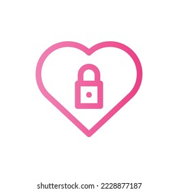 Valentine days, Gradient, Outline, Flat Icon Logo Illustration Vector Isolated. Suitable for Web Design, Logo, App.