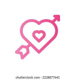 Valentine days, Gradient, Outline, Flat Icon Logo Illustration Vector Isolated. Suitable for Web Design, Logo, App.