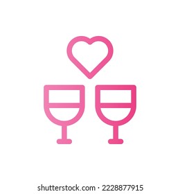 Valentine days, Gradient, Outline, Flat Icon Logo Illustration Vector Isolated. Suitable for Web Design, Logo, App.