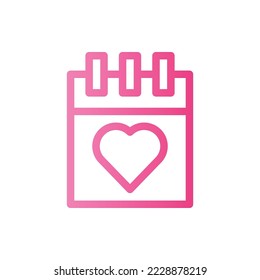 Valentine days, Gradient, Outline, Flat Icon Logo Illustration Vector Isolated. Suitable for Web Design, Logo, App.