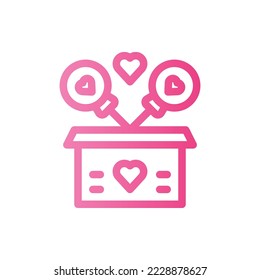 Días de San Valentín, Gradiente, Esquema, Vector Ilustración Con Logo De Icono Plano Aislado. Adecuado para diseño web, logotipo, aplicación.