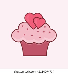 Valentinstag Symbol einzeln auf weichem rosafarbenem Hintergrund. Vektorgrafik 