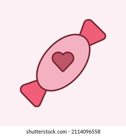 Icono de San Valentín aislado fondo rosa suave. Vector 